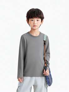 Annil 新款春季儿童圆领长袖针织衫，男女童均有 - 雅緻花灰 - 查看 6