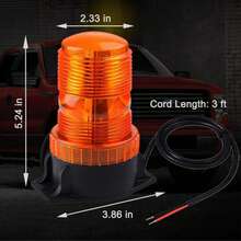 35-LED 360 grados Mini faro ámbar luz de advertencia Strobe compatible con CAT E3500 48V, E4000 36V / 48V, E5000 36V / 48V eléctrico Rider elevadora elevadora izquierda luz Strobe, 10-110 VDC, Burst Flash, camión elevador o luz de señal indistrial Ámbar magnético llevó luces Strobe para carretillas elevadoras de golf UTV coches camiones tractor, 12V 24V  de advertencia techo superior parpadeo emergencia faro - A - Ver 7