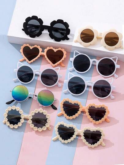 10 Pairs Of Fashionable Children's Glasses, Suitable For Daily Wear. The Various Patterns And Styles Are Perfect For Wearing During Holidays, Trips, At The Beach, During Outdoor Activities, On Festivals, During Sports And At Parties.