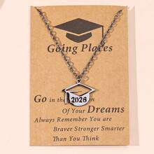 1件简约创意2026不锈钢毕业帽吊坠项链，适合男士佩戴 - 畢業季項鍊 - 查看 9