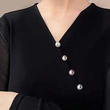 10pcs Pearl No-Sew Snap Buttons/Anti-Slip Shirt Brooch With Hidden Fasteners/Adjustable Detachable Snap Buttons For Women - A - View 10