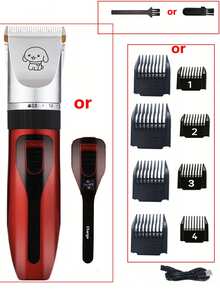 电动宠物剪毛器，狗猫电动美容剪毛器，宠物毛发剃须刀 - 杏色 - 查看 14