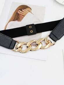 1pc Women's Dark Renaissance Halloween Accessory Fashion Braided Waist Belt, Suitable For Halloween Party Or Daily Wear - Gold - View 5