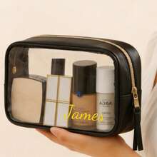 Customized Transparent Cosmetic Bag, Bride Bridesmaid Travel Toiletry Bag With Logo, Personalized Makeup Bag, Bridal Shower Gift, Birthday Gift For Women, Makeup Lover Gift, Ladies Toiletry Bag - Multicolor - View 3