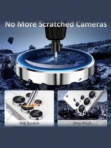 1 set de película protectora de lente de cámara de aleación, compatible con Samsung Galaxy S26 Ultra, S25 Ultra, S25, S25 Plus, S24 Ultra, S24, S24 Plus, S23 Ultra, S23 y S23 Plus. Incluye vidrio templado HD, marco de aleación de aluminio, protector de pantalla de cámara trasera y tapa de lente. Adecuado para uso diario, oficina y hogar. Resistente al agua, a los golpes, a las caídas, a los arañazos y a las huellas dactilares. Un accesorio de teléfono completo, regalo de cumpleaños de primavera - Plateado - Ver 2