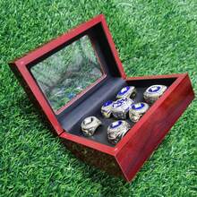 LOS ANGELES BASEBALL GIFT SET 1955 1959 1963 1965 1981 1988 2020 WORLD CHAMPIONSHIP RING, 7 RINGS SET WITH 7-HOLE WOODEN DISPLAY BOX PACKAGING, HOLIDAY GIFT FOR BASEBALL FANS - Gold - View 10
