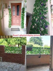 1pc Expandable Privacy Screen, Suitable For Balcony, Patio And Outdoor, Artificial Vine Decor Privacy Screen, Fake Rattan Fence Panel, Applicable For Outdoor Wall, Garden, Backyard Home Decor - Multicolor - View 8