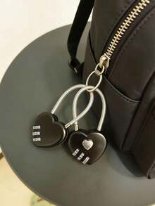 1pc Multi-Color Password Lock Pendant, Heart-Shaped Decorative Lock With Steel Wire Rope, Suitable For Luggage, Backpack, Home, Dorm, Cabinet, Gym, Mini Size - Multicolor Love Lock - View 7