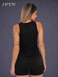 Women T-Shirts - Black Navy Wine - View 6