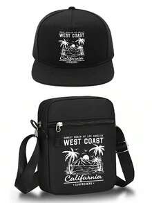 1pc/2pcs Hip-Hop Bear Graphic Print Y2K Streetwear Baseball Cap & Crossbody Bag Set, Adjustable Unisex Reversible Hat And Shoulder Bag, Gift For Yourself And Friends - Multicolor - View 13