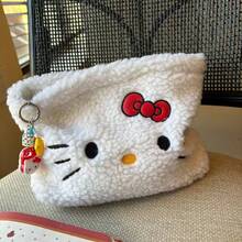 大容量时尚Hello Kitty毛绒化妆包，可水洗，适合旅行和送礼（不含吊坠） - 彩色 - 查看 7