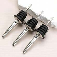 6个装自动旋转式葡萄酒瓶倒酒器，不锈钢橄榄油喷雾器分配喷嘴，酒瓶倒酒器，适用于3/4英寸瓶颈 - 彩色 - 查看 4