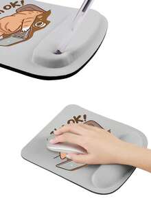 Ergonomic Wrist Support Square Mouse Pad With Cute Work Cat Pattern Design, Available In Multiple Colors; High Quality Eva Material, Comfortable And Soft, Good Air Permeability, Elastic, Anti Slip Memory Foam Mouse Pad - View 6