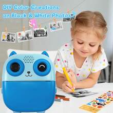 3-12 Years Old Kids HD Video Camera With Photo Shooting, Game And Recording Functions, Perfect Birthday Gift For Boys And Girls, Instant Photo Printing - Multicolor - View 6