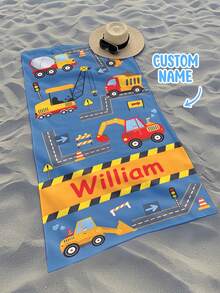 Personalized Children's Sand-Free Beach Towel, Customizable Kids Swimming And Travel Towel Accessories - Multicolor - View 4