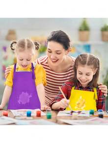 2pcs Adjustable Children's Art Apron, Boys & Girls Cooking Apron With Pockets, Suitable For Kitchen, Lab Activities, Painting And Baking Crafts - Multicolor - View 9