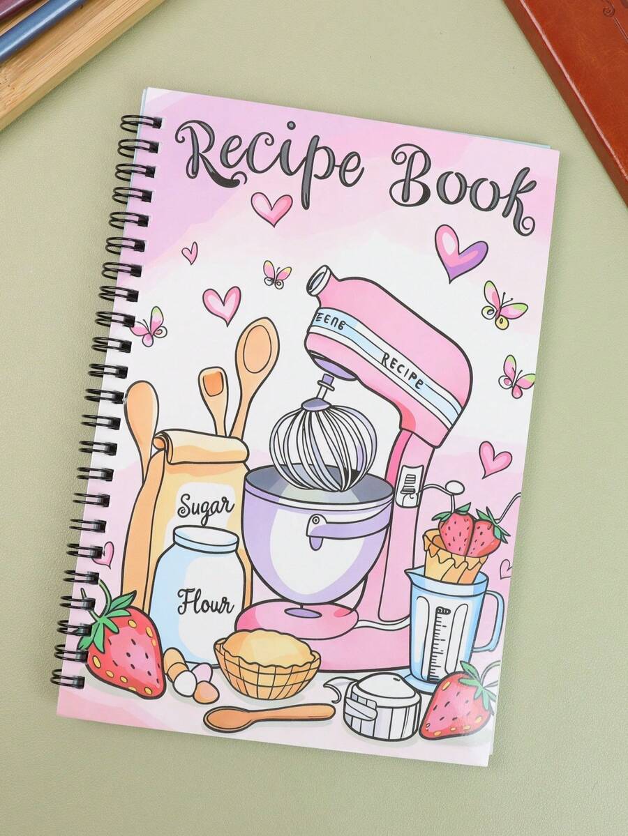 1pc Blank A5 Recipe Notebook - Cooking Lover's Planner, DIY Catering Plan And Home Cooking Handbook A5 Recipe Book, Weekly Menu Planner, Back To School Gift - Multicolor - View 1