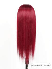 99J Burgundy Wine Red Brazilian Human Hair Wig 13x4 Lace Front 180% Density Straight Pre-Plucked Natural Look Wig For Women, All Ethnicities Styling Versatility - S99J - View 4