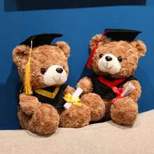 1pc Graduation Gift Plush Teddy Bear Doll, Soft Doll Stuffed Animal, Back To School/Graduation Commemorative Gift For Classmates, Teachers, Birthday - Multicolor - View 6