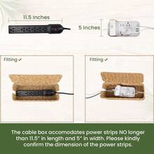 1pc Cable Management Box,Handwoven Imitation Rattan Cord Hider Organizer Box With Lid,2 Open Slots Cable Organizer Box For Tv Computer USB Hub To Hide Power Strips & Cords - Brown - View 7