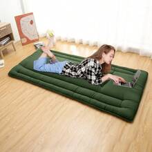 Colchón de suelo japonés plegable - Tatami portátil y ligero - Perfecto para dormitorio, camping, viajes, RV y apartamento - Ideal para niños y huéspedes, TWIN (99x203cm) USA - Verde militar TWIN (99*203cm) EE. UU. - Ver 3