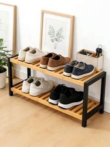 两层/三层简易鞋架，家用鞋柜，经济实惠，节省空间，易于安装，适用于走廊、入口和宿舍。 - 彩色 - 查看 2