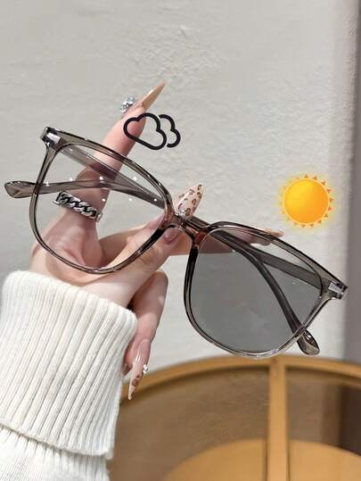 1 Pair Women's Modern Minimalist Style Casual Fashion Glasses, Suitable For Outdoor Leisure, Events, Shopping, Driving, Camping, Fashion Accessory