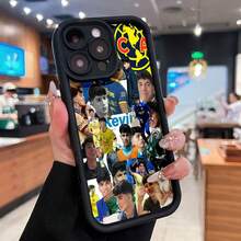 Collage de Kevin, futbolista, y el logo de Estados Unidos. Esta elegante funda es compatible con Samsung, Apple, VIVO, OPPO, , Transsion, ,  y Honor. Fabricada en silicona TPU, ofrece protección contra golpes y caídas, además de una sensación superior. Es un regalo ideal para familiares, amigos y seres queridos, y una opción perfecta para San Valentín y Año Nuevo. - Negro - Ver 3