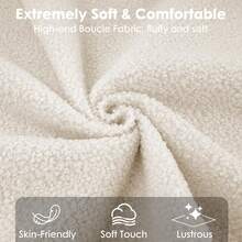 Marco de Cama tapizado de tamaño para niños con cabecera festoneada, Bonita Cama matrimonial de Terciopelo para niñas, niños, Cama de Plataforma Resistente, no Necesita - Beige - Reina - Ver 4