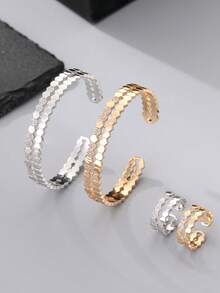 1pc Fashionable Minimalist Elegant Cubic Zirconia Women's Bracelet, Women's Jewelry, Gold-Plated Bracelet, Silver-Plated Bracelet, Daily Wear, Valentine's Day Gift, Ramadan Distribution, Ramadan Dishes, Eid Al-Fitr Gift, Eid Al-Fitr Giveaway - Style a Silver - View 4