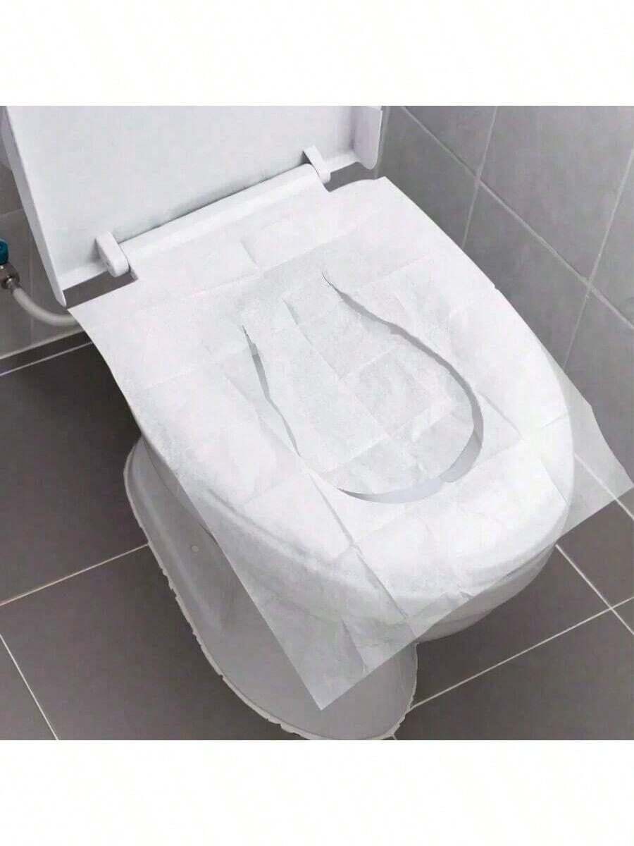 1-100pcs Disposable Toilet Seat Covers, Portable Travel Camping Hotel Bathroom Waterproof Toilet Mat Accessories - Multicolor - View 1