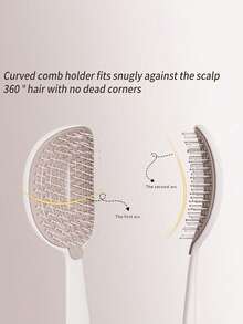Quick & Easy Clean Anti-Tangle Hair Brush, Retractable Bristles With Self-Cleaning Nylon Brush, Gentle Detangling And Hair Loss Prevention, Ergonomic Handle For Women, Suitable For Hair, Fashion Styling Tool, Durable Plastic Handle, Self-Cleaning Hair Brush For Daily Use By Men And Women - Multicolor - View 2