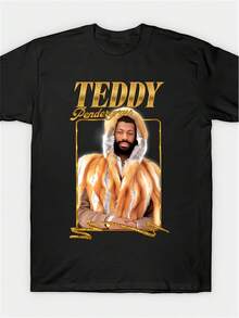 Teddy Pendergrass-Shirt Printed Graphic Tee Round Neck Short Sleeve Casual ShirtFashionable Items Suitable Both Men And Women, Gifts - 黑色 - 查看 7