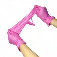 100pcs Per Pack, Available In Deep Pink And Light Purple. Disposable Nitrile Gloves. Sizes: S, M, L, XL. Durable, Waterproof, And Thickened, Suitable For Household Cleaning. Also Applicable For Kitchen, Bathroom, Cleaning, Tattooing, Beauty Care, Hair Coloring, Pet Care, Beauty Salon, Cleaning Supplies, Kitchen Essentials, Etc. - 100件粉紅色 - 查看 7