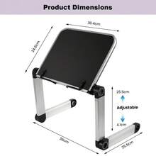 Adjustable Book Holder Stand Lightweight Aluminum Ergonomic Reading & Cooking Book Stand With 360° Rotation For Textbooks Tablets Magazines Recipe Books Office And Home Use - Black - View 2