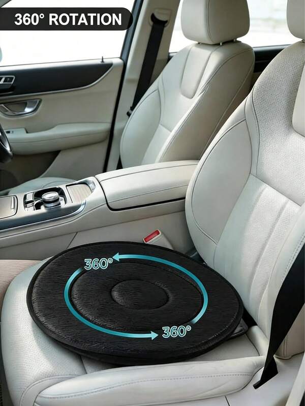 1pc 360 Degree Swivel Seat Cushion, Elderly & Pregnant Women Specialized Effortless Cushion, 4-Season Universal Multi-Function Mobile Car Seat Pad, Home & Auto Use Comfortable Seat Cushion, Anti-Slip Rotating Pad Facilitates Ingress/Egress & Transfer