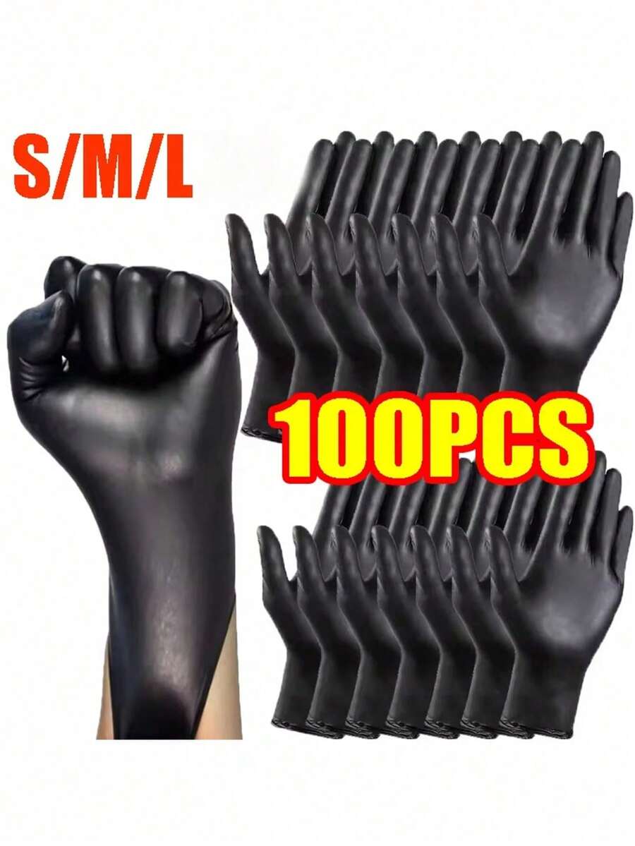 100pcs Vinyl Synthetic Gloves - Latex-Free, Kitchen Inspection Gloves, Thickened Non-Slip Fit Design, Suitable For Cooking And Baking, Food Processing, Household Cleaning - Multiple Styles - View 1