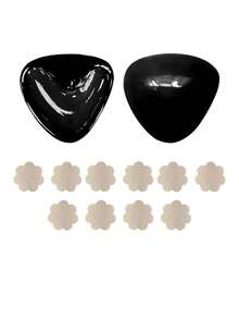 1/2/3 Pairs Breathable Silicone Triangle Thickened Self-Adhesive Invisible Nipple Covers - Multiple Styles - View 39