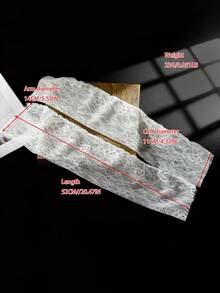 白色蕾丝新娘袖套一对，长款无弹力，优雅百搭，适合女士连衣裙、正式场合、派对等。 - 白色 - 查看 14