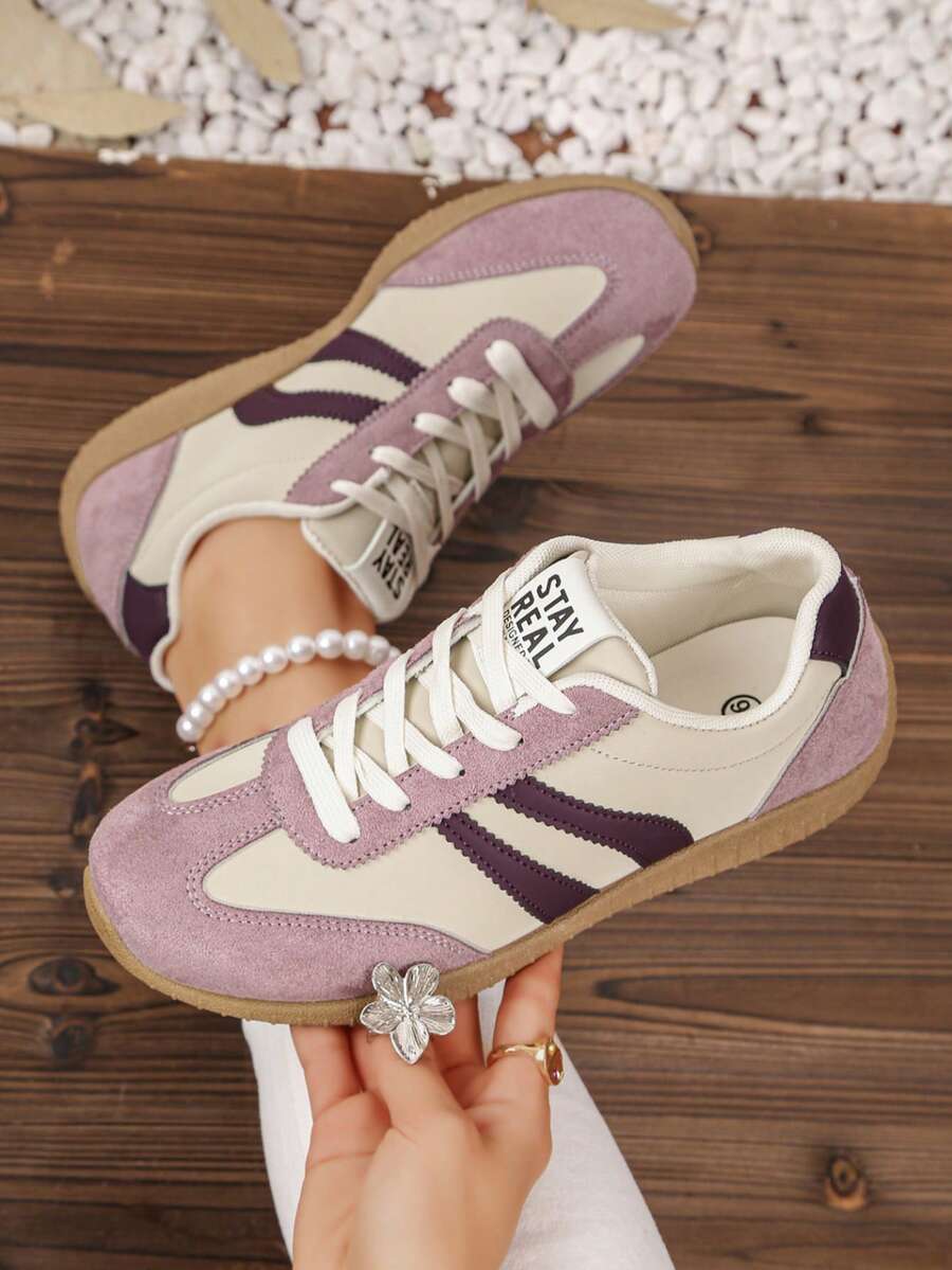 Hidkat Women's Summer Casual Flat Shoes, Lightweight Slip-On Outdoor Sports Shoes With Color Blocking, Suitable For Spring And Autumn