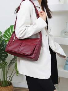 1 chiếc túi đeo chéo mùa xuân, túi đeo vai cho mẹ, túi xách da mềm cổ điển dành cho phụ nữ, túi tote đa năng cho phụ nữ trung niên và lớn tuổi. - Nhiều màu - Xem 7