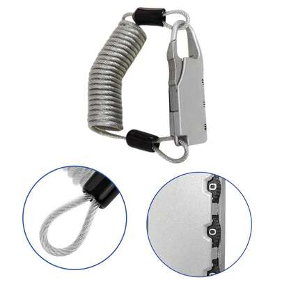 Motorcycle Helmet Lock, 3 Digit Combination Anti-Theft Mini Portable Bicycle Lock, Hardened Steel Bike Cable Lock For Helmets, Bicycles, Luggage, Backpacks, Electric Scooter, Strollers Etc(Silvery B)