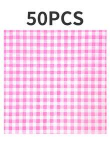 多巴胺网格图案防油防水烘焙纸，彩色不粘食品包装纸，适用于蛋糕、汉堡、三明治、空气炸锅、野餐、情人节派对等场合 - 彩色 - 查看 17