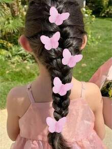 5 piezas de Pinzas para el cabello con diseño de mariposa lindas, versátiles y adecuadas para vacaciones y uso diario - Multicolor - Ver 12