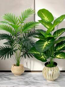 Large Artificial Turtle Shell Bamboo Tree Fake Palm Plant, Plastic Turtle Shell Leaf Tropical Artificial Landscape Plant, Suitable For Home, Garden, Office, Party, Wedding Decoration - Multicolor - View 5
