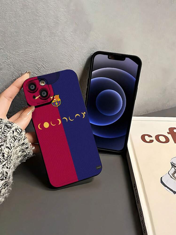 Camiseta del Barcelona con fases lunares. Esta elegante funda es compatible con Samsung, Apple, VIVO, OPPO, , Transsion, ,  y Honor. Fabricada en silicona TPU, ofrece protección contra golpes y caídas, además de una sensación superior. Es un regalo ideal para familiares, amigos y seres queridos, y la opción perfecta para San Valentín y Año Nuevo. - Negro - Añade 4