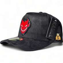 gorra makabelico diablo gamuza piggold placa Casual  Bohemio  Fiesta  Encantador  Calle    Bordado - Negro con negro - Ver 3