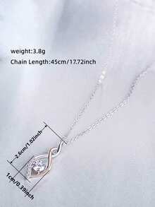 1件浪漫立方氧化锆项链吊坠，女士情人节礼物，结婚首饰 - 1# - 查看 7