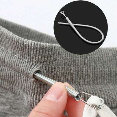 1 chiếc dụng cụ luồn chỉ đa năng cho dây rút và thun - Có lò xo uốn cong, thích hợp cho áo hoodie, quần short và quần legging, dụng cụ may vá bền chắc.