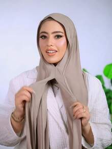 1pc Instant Jersey Hijab With Undercap, Silky Soft Breathable Fabric, Matching Jersey Hijab Scarf, Suitable For Daily Wear, Festivals, Prayers, Pilgrimage - Multicolor - View 8